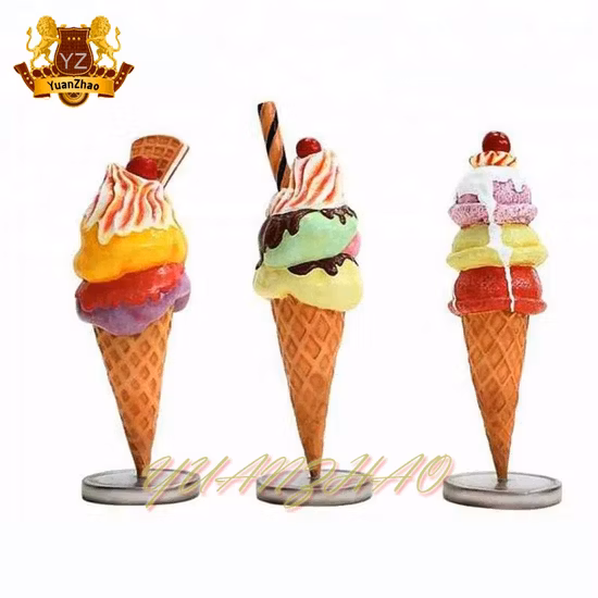 Mesa e cadeiras de sorvete de fibra de vidro para decoração de shopping